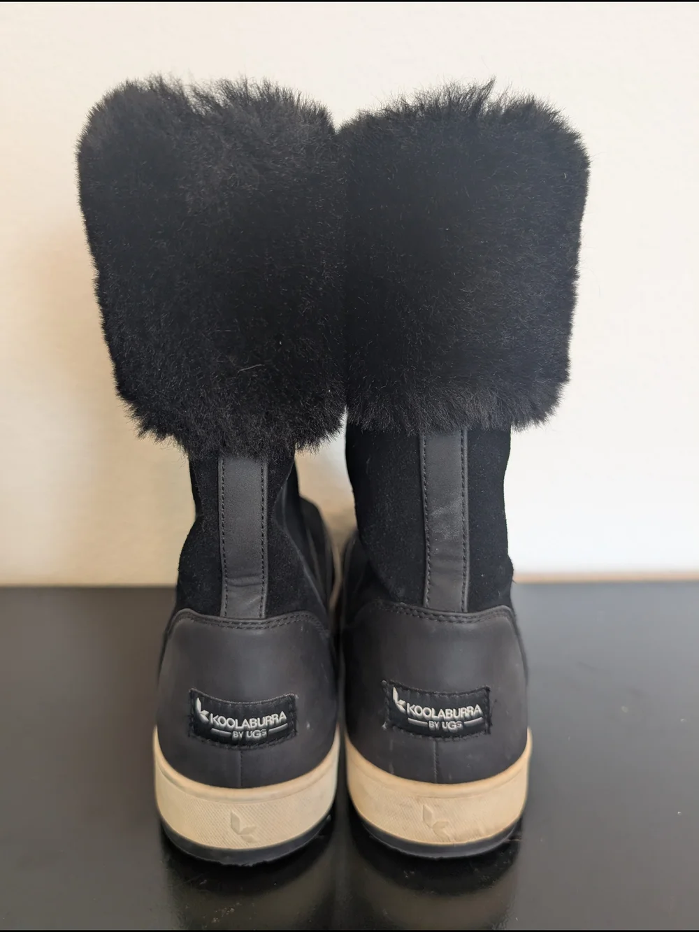 UGG Koolaburra by UGG Women's Tynlee Suede Fur High Boots Black